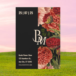 Invitation Événement Floral Élégant de Luxe avec Botanique Vi