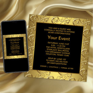 Invitation Événement Gold et Black Corporate Party