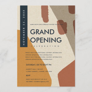 INVITATION ÉVÉNEMENT GRAND OUVERTURE MODERNE ABSTRAIT ROUILLE