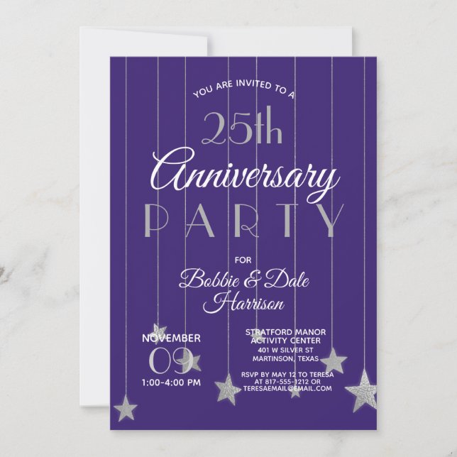 Invitation Événement personnalisé 25e anniversaire Soirée Arg (Devant)