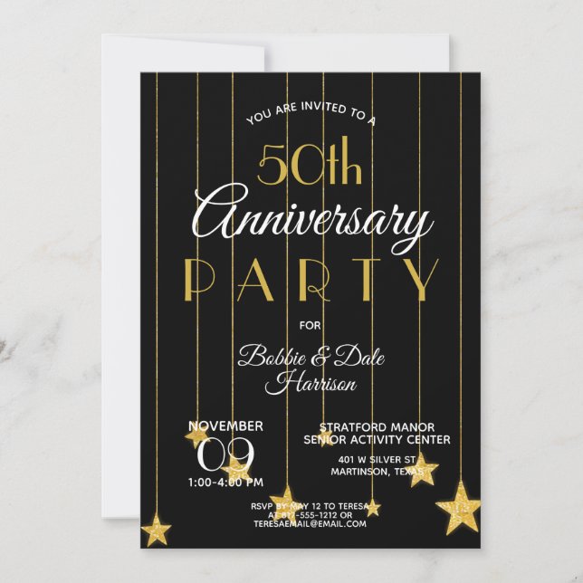 Invitation Événement personnalisé pour le 50e anniversaire So (Devant)