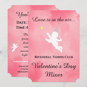 Invitation Événement Pink Cupid Tennis Player