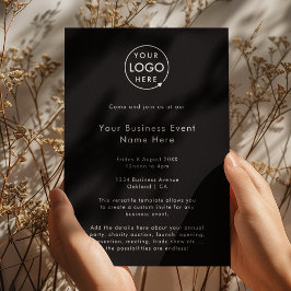 Invitation Événement professionnel | Noir minimaliste moderne