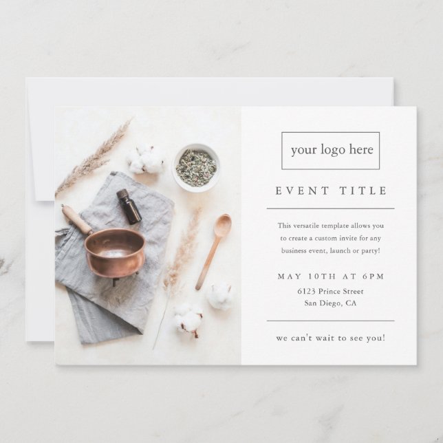 Invitation Événement professionnel | Photo professionnelle mo (Devant)