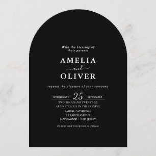Invitation Événements de week-end de mariage minimaliste noir