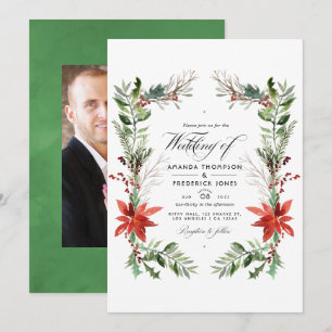 Invitation Evergreen - Mariage de Noël en forêt hivernale