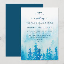 Invitation Evergreens dans la forêt de brouillard en Mariage 