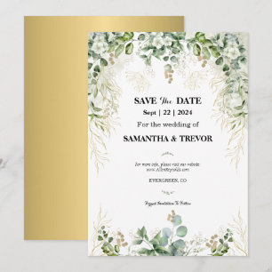 Invitation Evergreens Enchantés : Enregistrer La Date