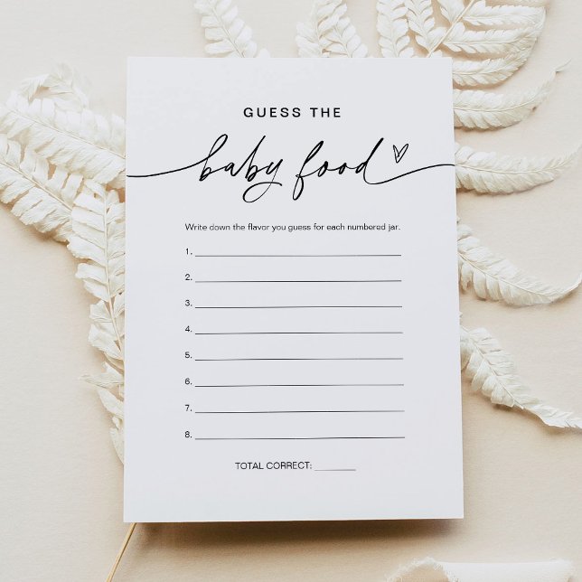 Invitation EVERLEIGH Guess the Baby Food Game Card (Créateur téléchargé)