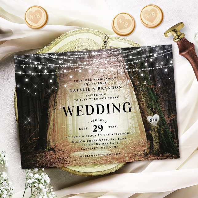Invitation Evermore | Forêt de fée enchantée | Mariage orange (Set the tone for an enchanting celebration with the Evermore wedding invitation!)