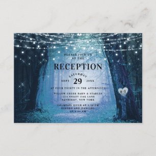 Invitation Evermore Réception de mariage bleu de la forêt e