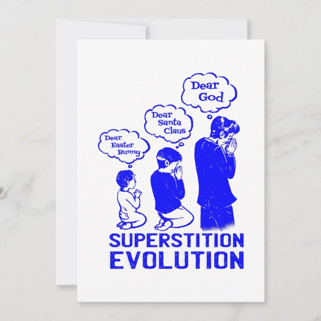 Invitation évolution de superstition drôle (Devant)