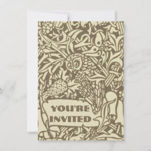 Invitation Ex-libris de chouette vintage Arts & Crafts Walter