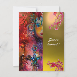 Invitation EXCALIBUR gemme rouge vif, rose bleu orange jaune