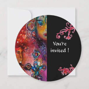 Invitation EXCALIBUR, rouge vif, noir