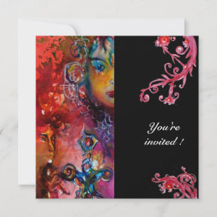 Invitation EXCALIBUR, rouge vif, noir