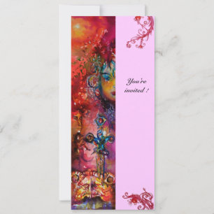 Invitation EXCALIBUR , rouge vif , rose