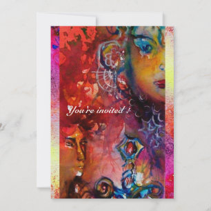 Invitation EXCALIBUR, rouge vif, rose pourpre