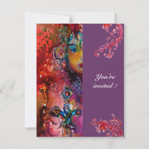 Invitation EXCALIBUR, rouge vif, violet rose
