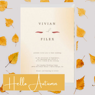 Invitation Exemple minimaliste de typographie de crème Mariag