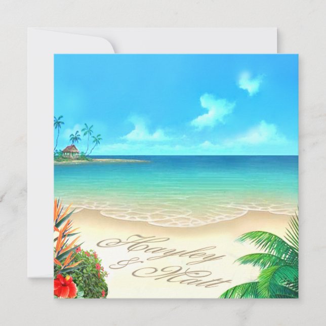 Invitation Exotic Beach (demandez-moi de mettre vos noms dans (Devant)