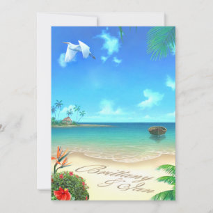 Invitation Exotic Beach (demandez-moi de mettre vos noms dans