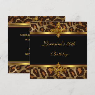 Invitation Exotic Black Gold 50e fête d'anniversaire