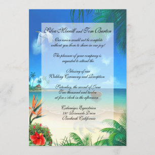 Invitation exotique de "vélin de Faux" de mariage