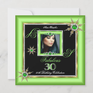 Invitation Exotique Fabuleux 30 Lime Argent Flocon de Neige P