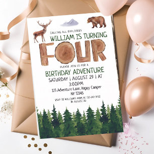 Invitation Explorateur des Bois 4e Anniversaire
