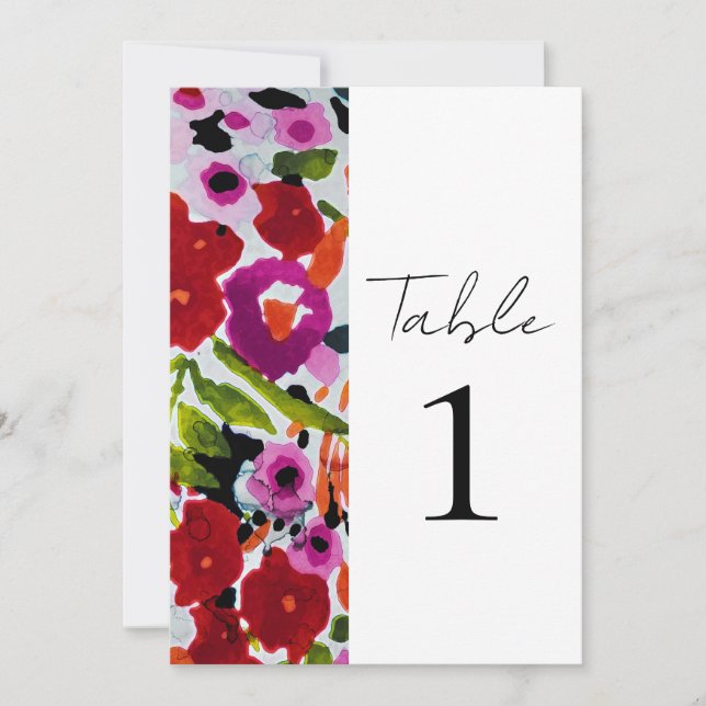 Invitation Explosion de couleur vive Fleurs aquarelles à l'en (Devant)