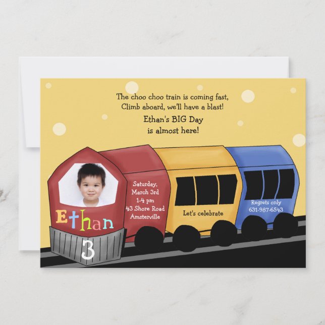 Invitation Express de Choo Choo - fête d'anniversaire de (Devant)