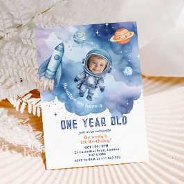 Invitation Extérieur de l'espace Un astronaute photo d'annive