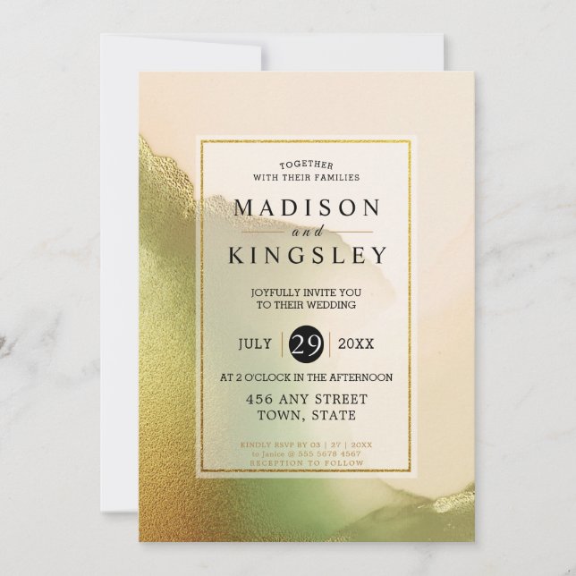 Invitation Fab Chartreuse 💚 Budget Incroyable Abstrait Marid (Devant)