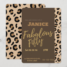 Invitation Fabolous Cheetah 50ème