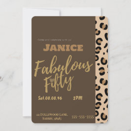 Invitation Fabolous Cheetah 50ème