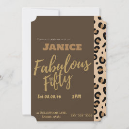 Invitation Fabolous Cheetah 50ème