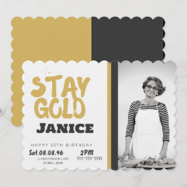 Invitation Fabolous Or Doré 50e Personnalisé