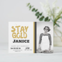 Invitation Fabolous Or Doré 50e Personnalisé