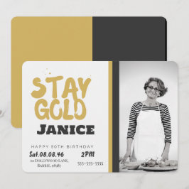 Invitation Fabolous Or personnalisé 50ème Golden
