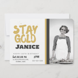 Invitation Fabolous Or personnalisé 50ème Golden