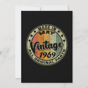 Invitation Fabriqué en mai vintage 1969 toutes pièces d'origi