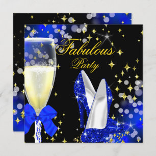Invitation Fabrique Royal Blue Parties scintillant High Heels