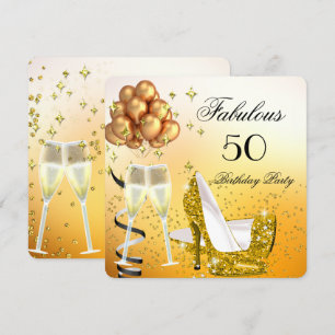 Invitation Fabrique Shimmer Gold High Talons Anniversaire