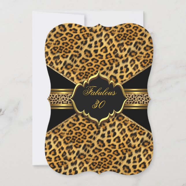 Invitation Fabuleux 30 Gold Black Leopard 30e anniversaire 2 (Devant)