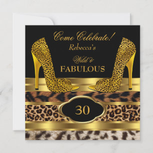 Invitation Fabuleux 30 Leopard Gold Cheetah High Heels 2
