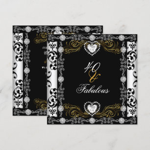 Invitation Fabuleux 40 Damask Gold Black White Silver 40e