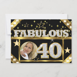 Invitation Fabuleux 40 Retro Glamor Hollywood Gold Photo 4