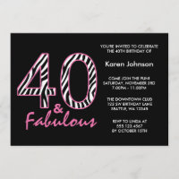 Fabuleux 40e anniversaire des zèbres noirs et rose
