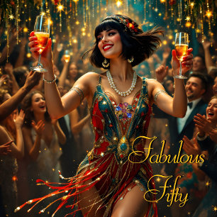 Invitation Fabuleux 50 1920’ Art déco Femme flapper